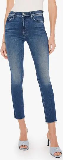 MOTHER The Dazzler Mid Rise Frayed Ankle Slim Jeans in Over County Line at Nordstrom, Size 28 | Nordstrom