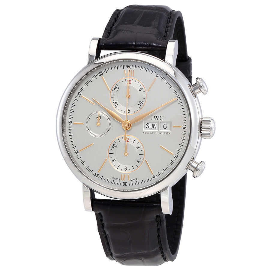 Pre-owned IWC Portofino Chronograph Silver Plated Dial Mens Watch IW391022 | Jomashop.com & JomaDeals.com