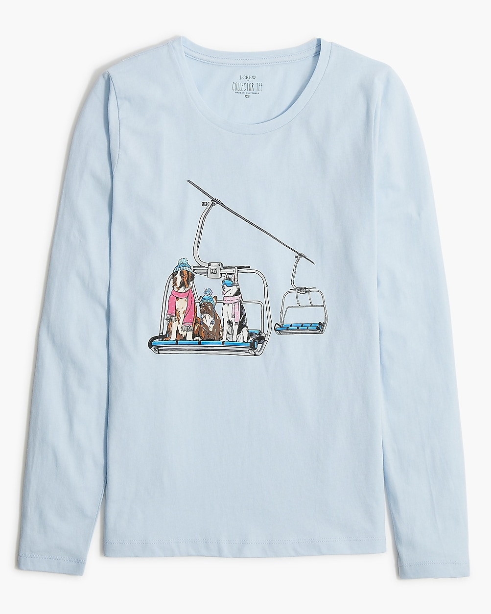 Long-sleeve ski lift dogs graphic tee | J.Crew Factory
