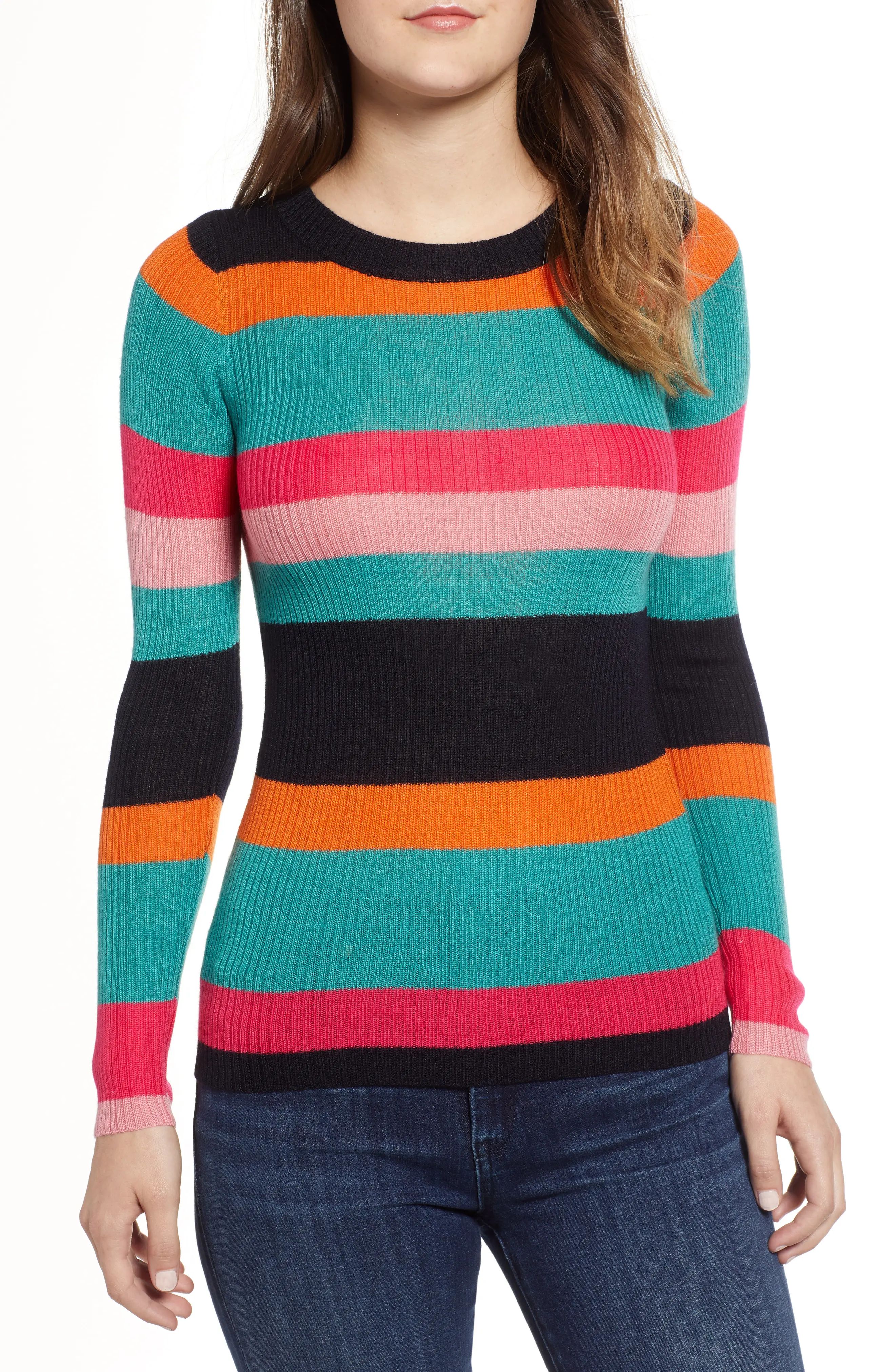 Cotton Emporium Rainbow Skivvy Stripe Sweater | Nordstrom
