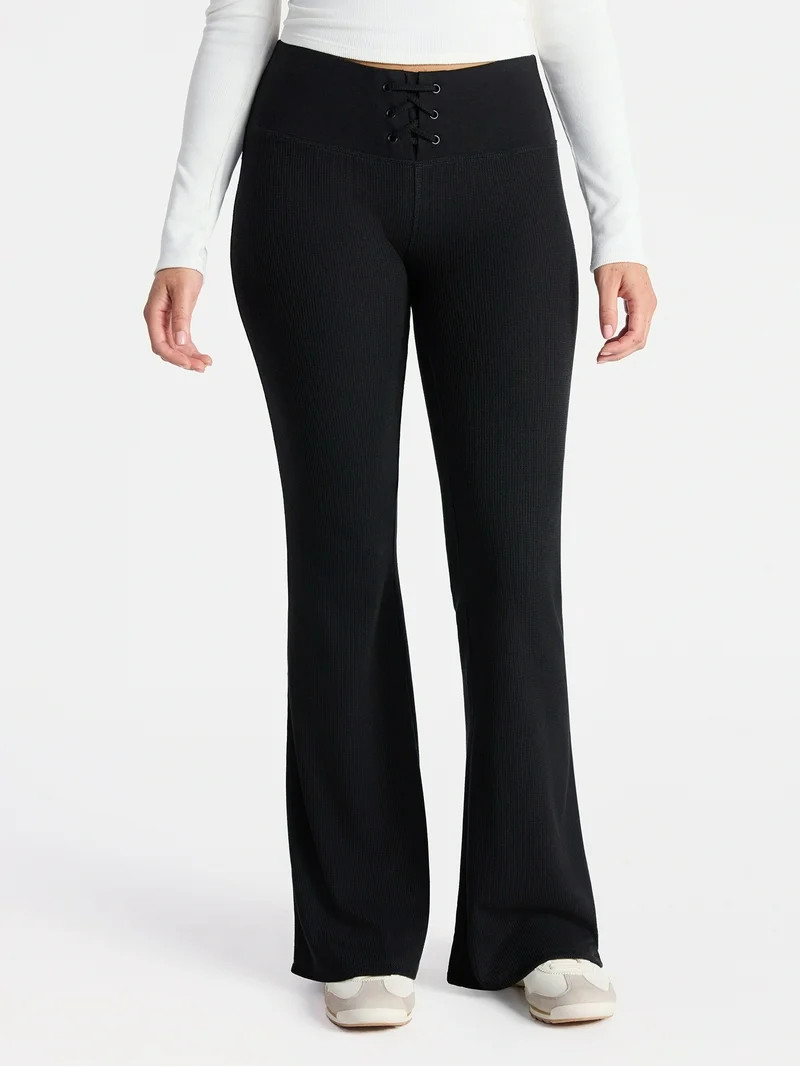 No Boundaries Waffle Knit Pants, 31.5'' Inseam, Women's | Walmart (US)