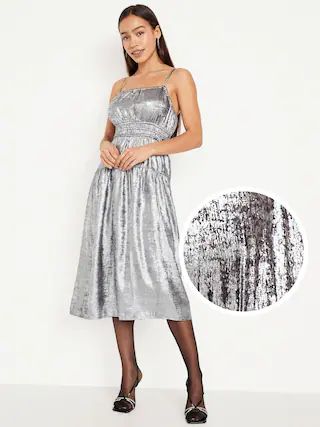 Waist-Defined Cami Midi Dress for Women | Old Navy (CA)