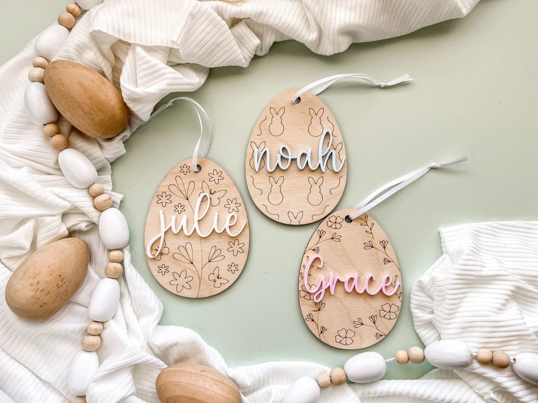 Easter Basket Tags, Basket Name Tag Personalized, Easter Gift for Kids, Easter Gift Basket, Easte... | Etsy (US)