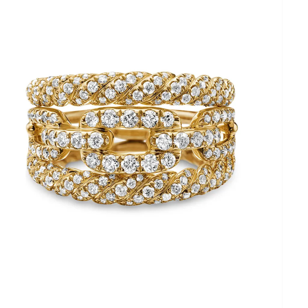 David Yurman Stax Diamond Stack Ring in Yellow Gold at Nordstrom, Size 5.5 | Nordstrom