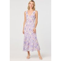 ASTR the Label | Symone Floral Godet Midi Dress in Purple floral | Size M | ASTR The Label (US)