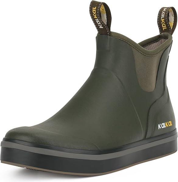Men's Deck Boots Anti-Slip Saltwater Fishing Rain Boots with Memory Foam, Waterproof Rubber Ankle... | Amazon (US)