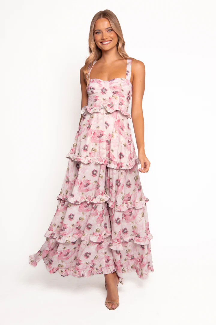 Lillee Tiered Maxi Dress - Pink Bloom | Petal & Pup (US)