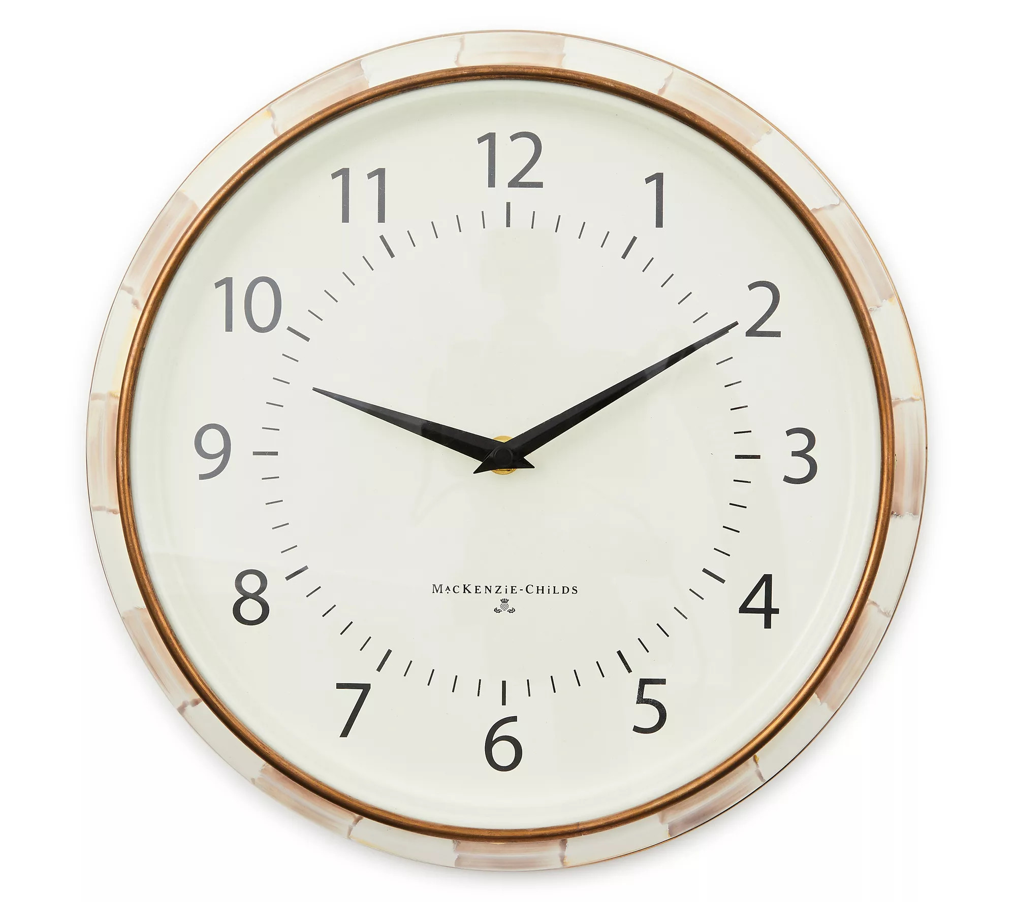 MacKenzie-Childs Mocha Check School Wall Clock | QVC