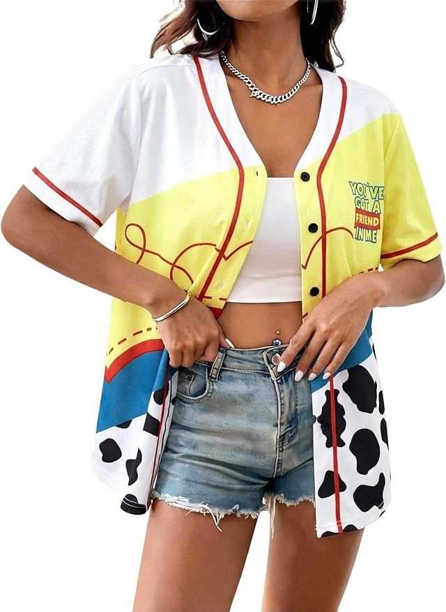 You've Got A Friend in Me Baseball Jersey Women Magical Shirts Funny Vacation Holiday Button Up T... | Amazon (US)