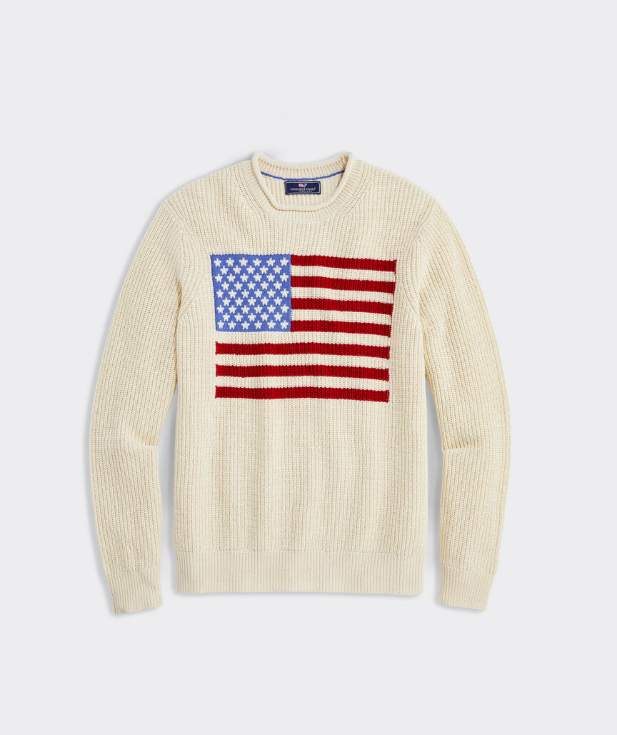 American Flag Cotton Rollneck Sweater | vineyard vines