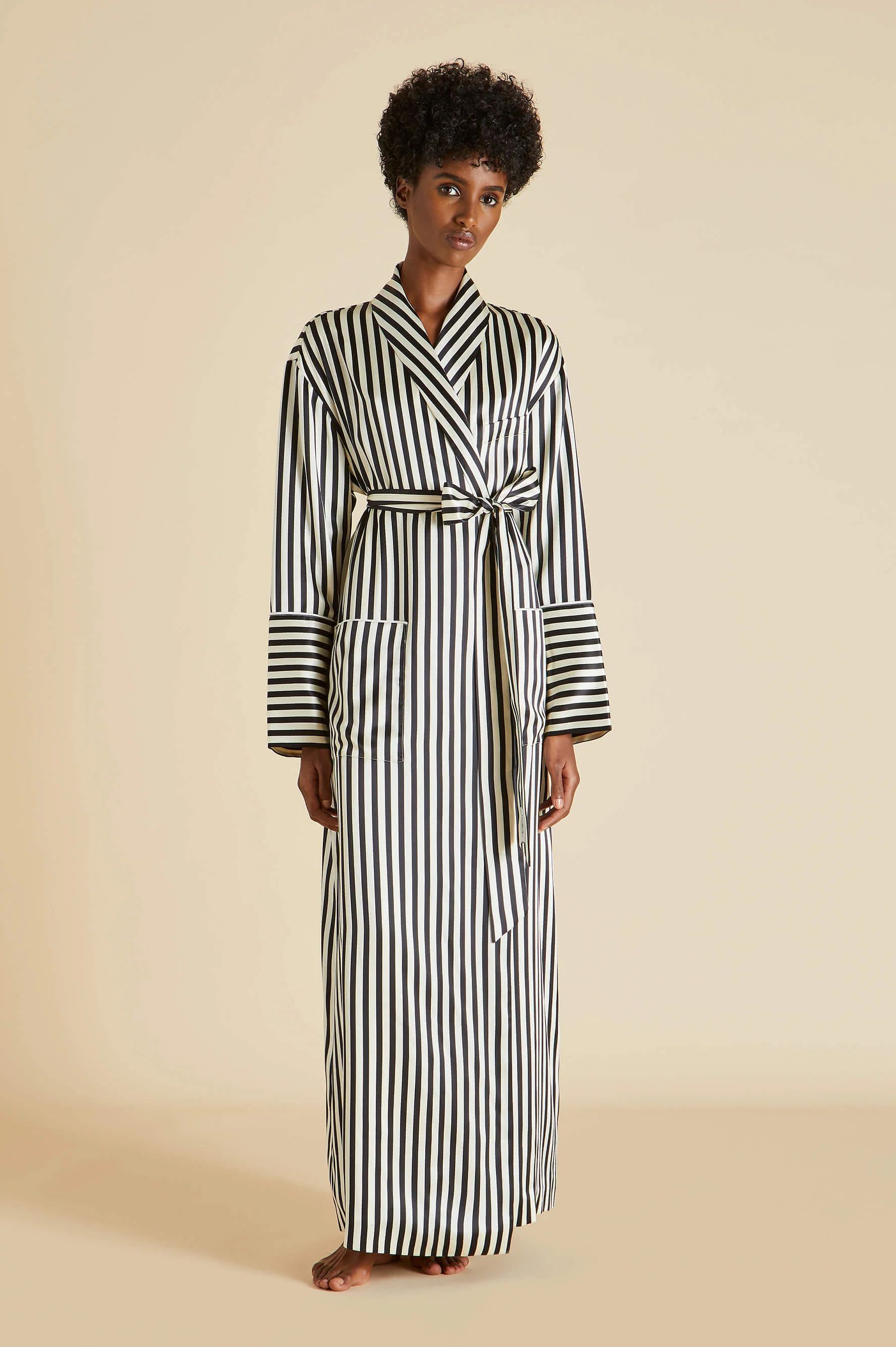 Capability Nika Silk Satin Robe | Olivia von Halle Ltd