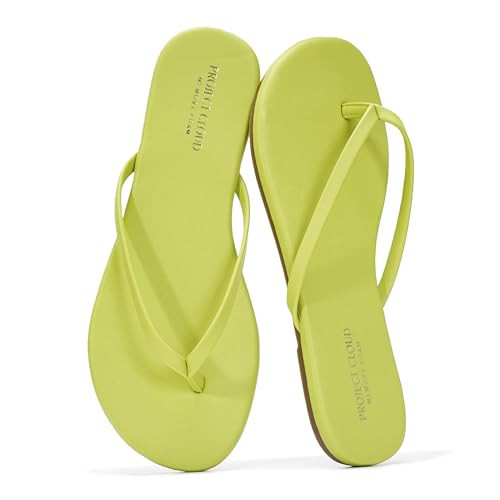 Project Cloud Flip Flops for Women - Memory Foam Flats Summer Sandals for Women - Lightweight Womens Sandals Summer Beach Essentials Slides (Foundations,CITRON,9M) | Amazon (US)