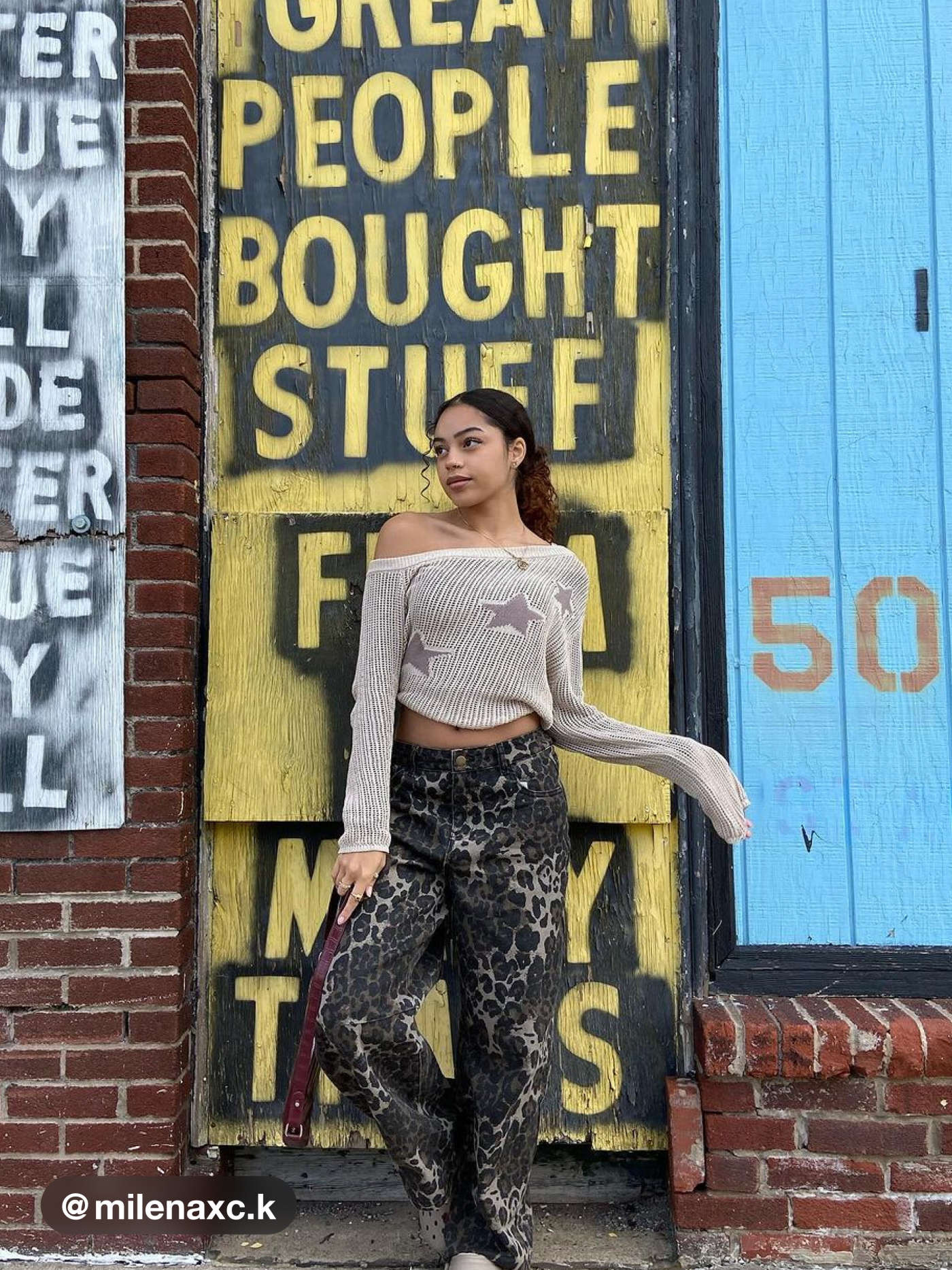 City Chic Denim Cider Denim Mid Rise Leopard Barrel-leg Jeans For Music Festival/Live House | Cider