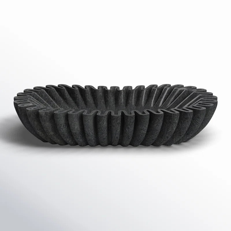 Vanderwall 16" Arkin Wavy Marble Bowl | Wayfair North America