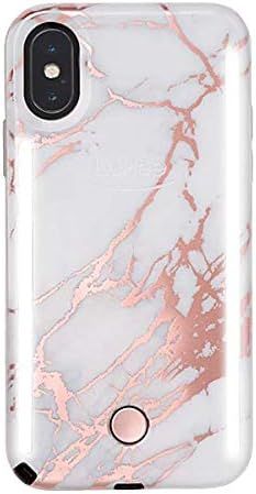 LuMee Duo Phone Case, Metallic Rose Marble | Front & Back LED Lighting, Variable Dimmer | Shock A... | Amazon (US)