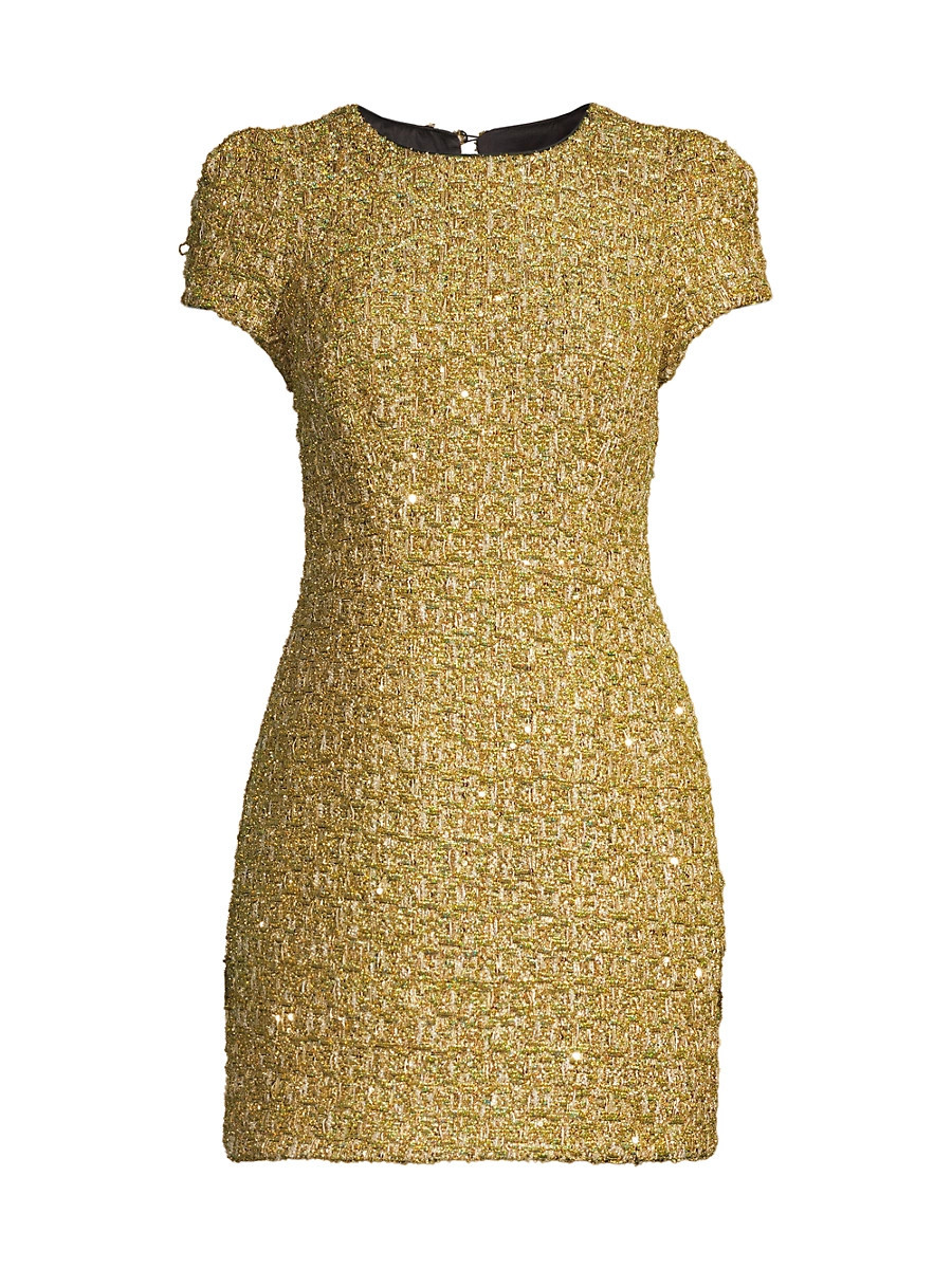 Women's Rowen Metallic Tweed Minidress - Gold - Size 2 | Saks Fifth Avenue