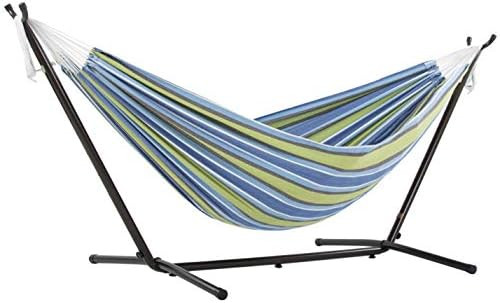 Vivere Double Cotton Hammock with Space Saving Steel Stand, Oasis (450 lb Capacity - Premium Carr... | Amazon (US)