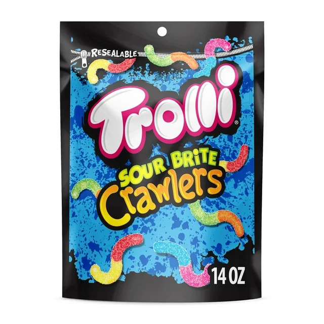 Trolli Sour Brite Crawlers, Candy, Cherry-Lemon, Strawberry-Grape & Orange-Lime, Sweet and Sour, ... | Walmart (US)