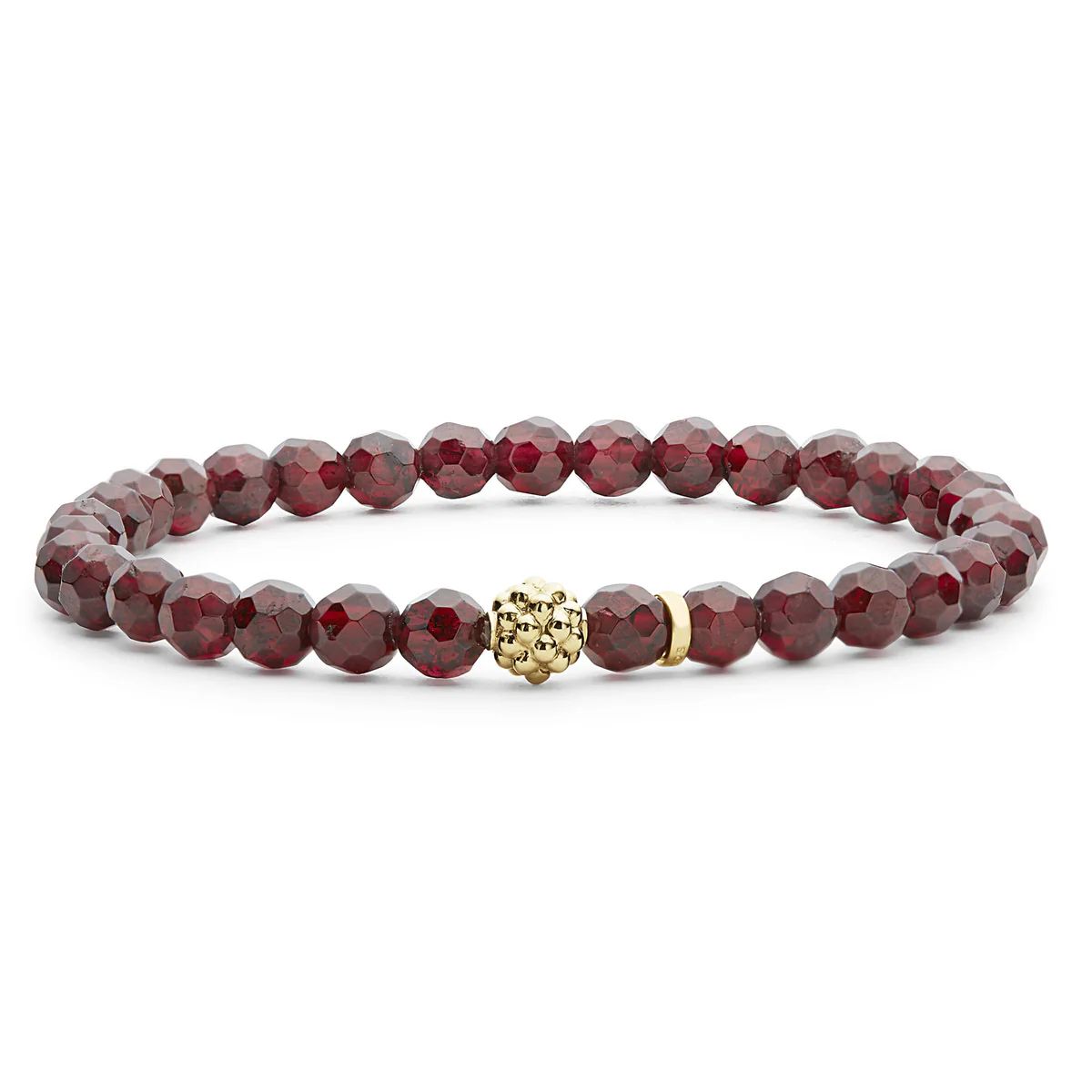 Caviar Icon Garnet Gold Station Bead Bracelet | LAGOS