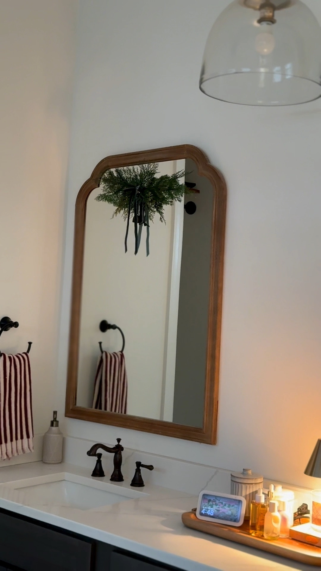 These cedar pieces are the perfect to add a little holiday decor to your bathroom mirrors! ✨ 

#LTKSeasonal #LTKHoliday #LTKHome