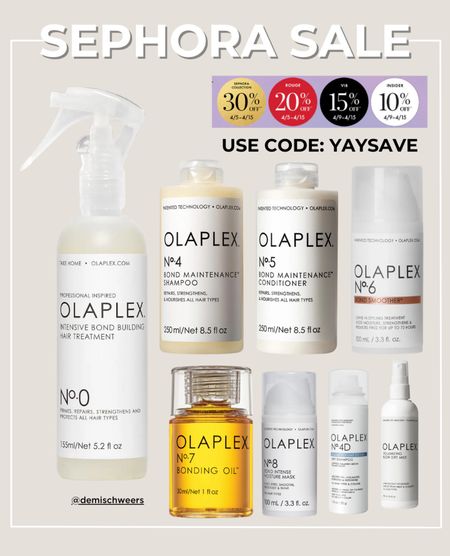 Sephora sale with Olaplex faves use code YAYSAVE at checkout for discount! 

#LTKbeauty #LTKsalealert #LTKxSephora