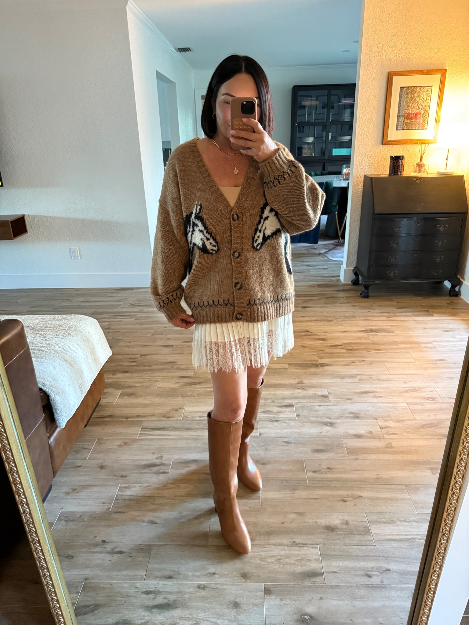 #horsecardigan #cardigan #falloutfit #laceskirt #kneehighboots

#LTKFindsUnder50 #LTKFindsUnder100 #LTKStyleTip