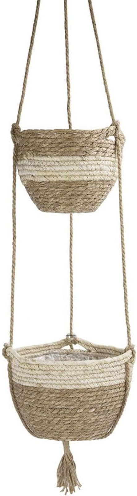 2 Tier Hanging Planter Basket, Rope Plant Hanger, Double Plant Hanging Planter Basket,Woven Flowe... | Amazon (US)
