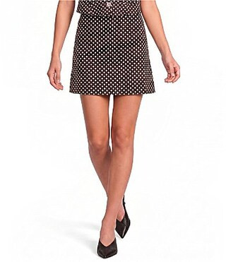 Lucy Paris Montana Polka Dot Printed Coordinating A-Line Mini Skirt -  XS | Dillard's