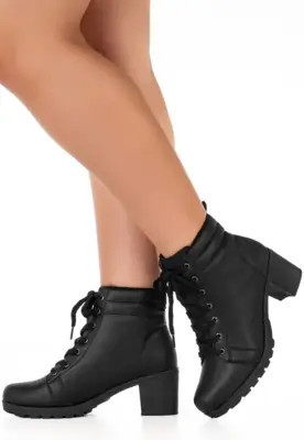 Coturno Gigil Bota Salto Grosso Baixo Preto | Dafiti (BR)