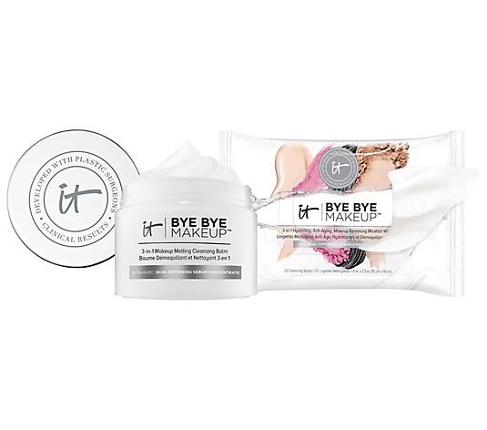 IT Cosmetics Bye Bye Makeup Balm & Wipes Hydrating Cleansing Duo | QVC