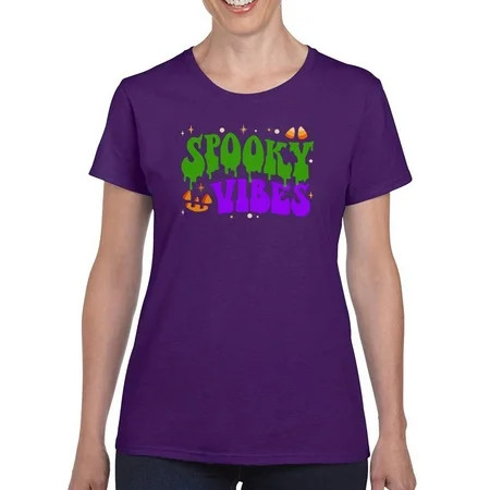 Spooky Vibes T-Shirt Women -Image by Shutterstock Female Medium | Walmart (US)