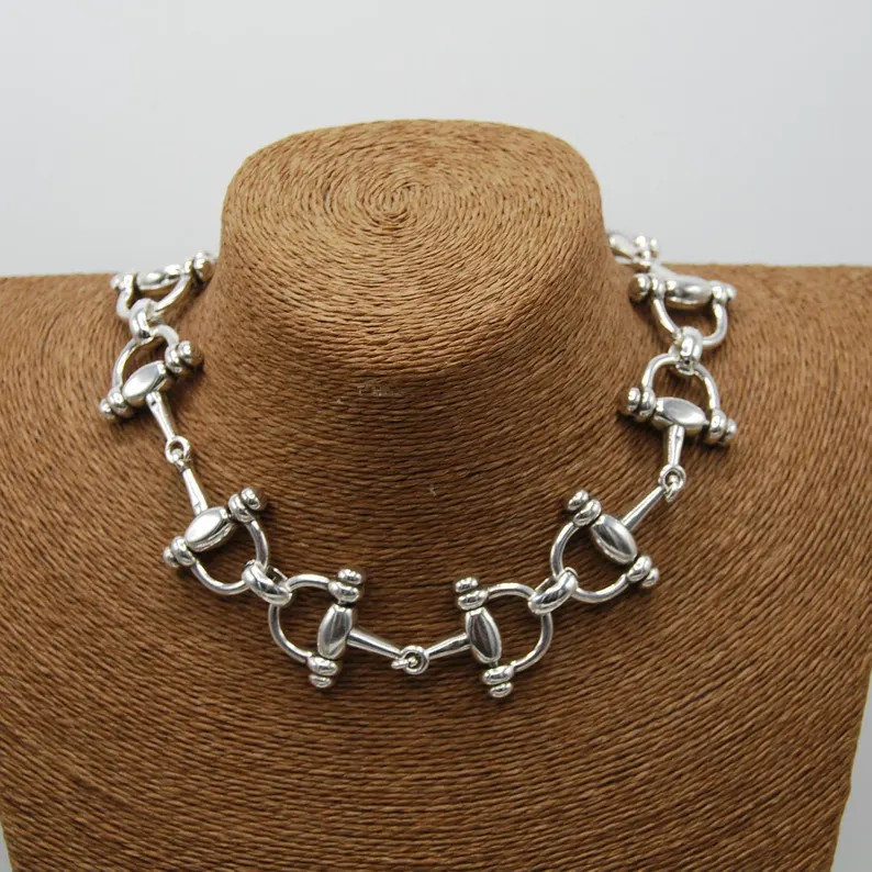 Adjustable Equestrian Statement Necklace: Antique Silver Plated - Etsy | Etsy (Global)