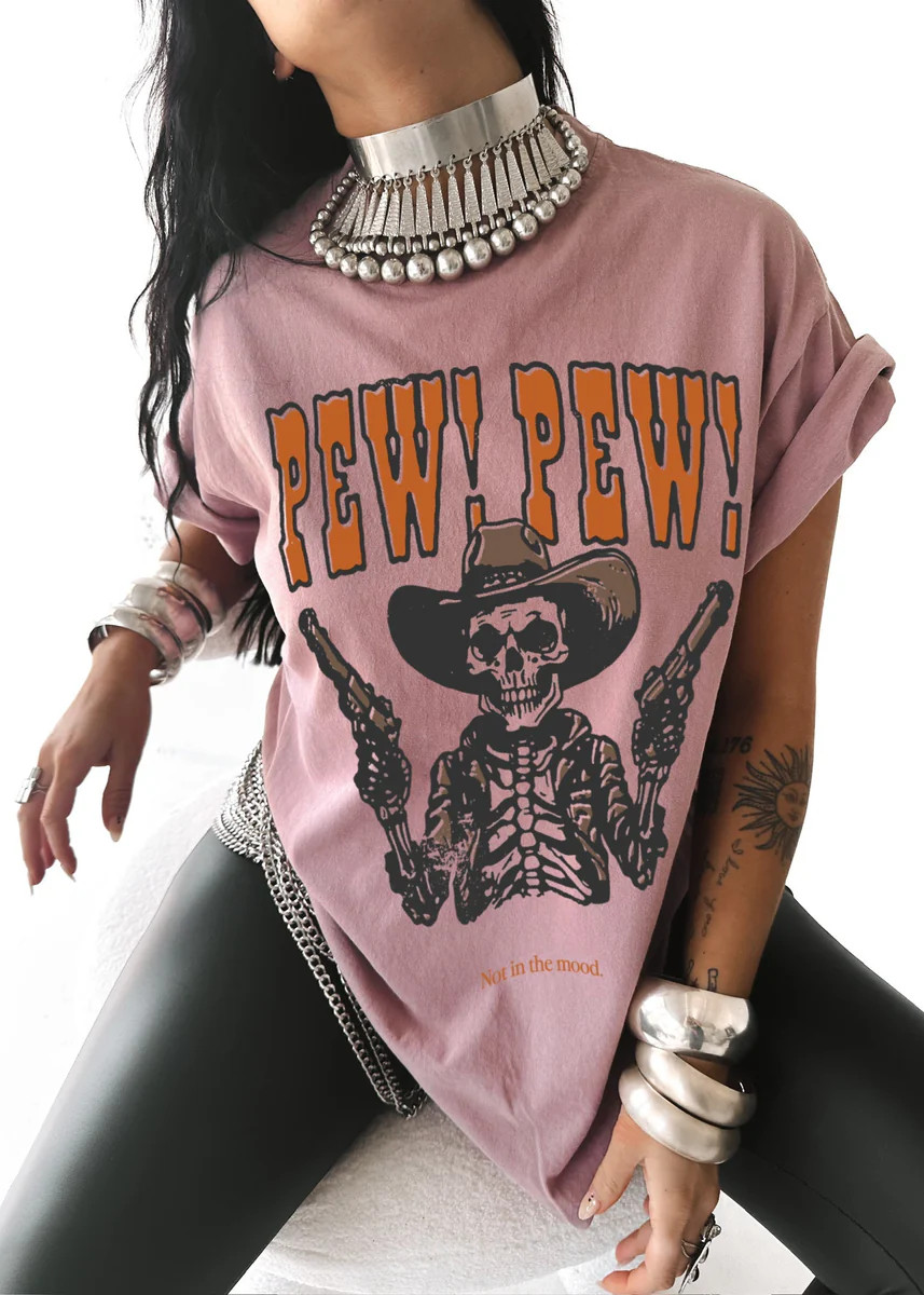 PEW PEW NOT IN THE MOOD SIDE SLIT TEE | Pebby Forevee