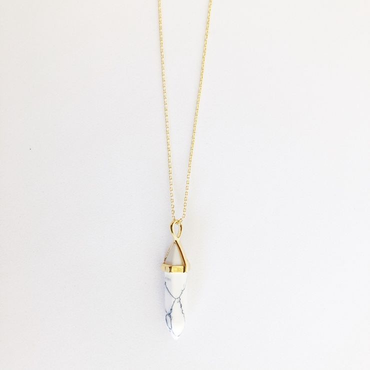Sanctuary Project Semi Precious White Howlite Crystal Pendant Necklace Gold | Target