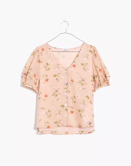 Silk Pembroke Top in Seaside Floral | Madewell