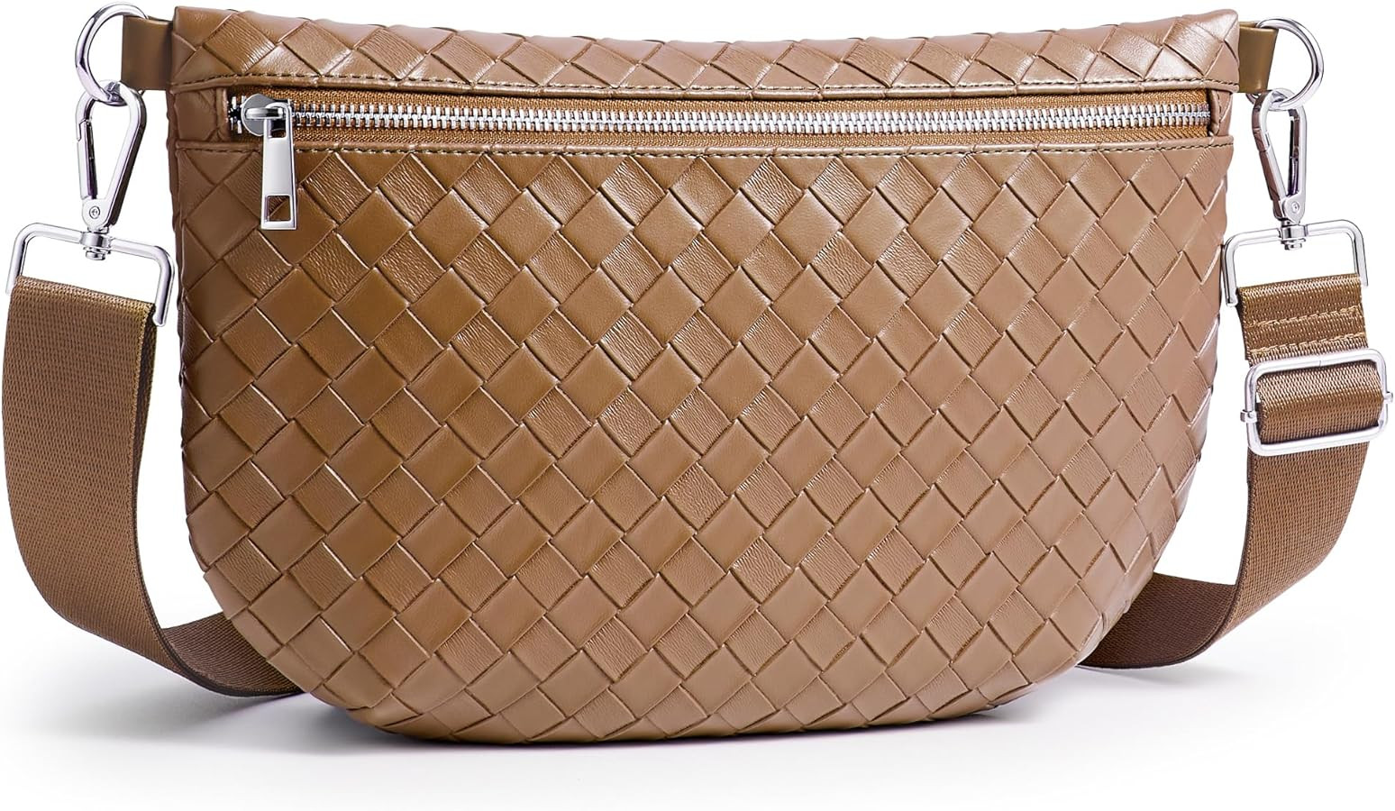 KALIDI Woven Crossbody Bags for Women Travel Vegan Leather Fanny Packs for Woman Men Cross Body P... | Amazon (US)