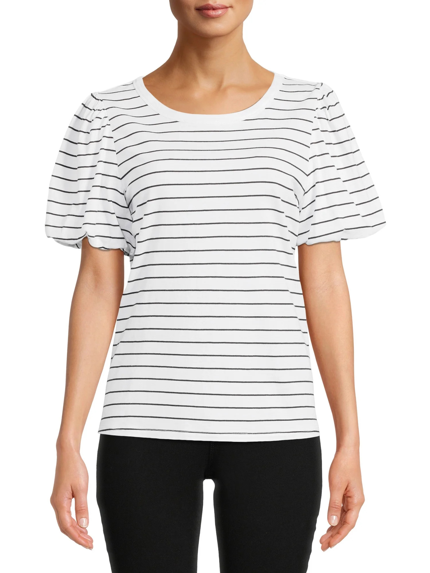 Time and Tru Women's Bubble Sleeve Top | Walmart (US)