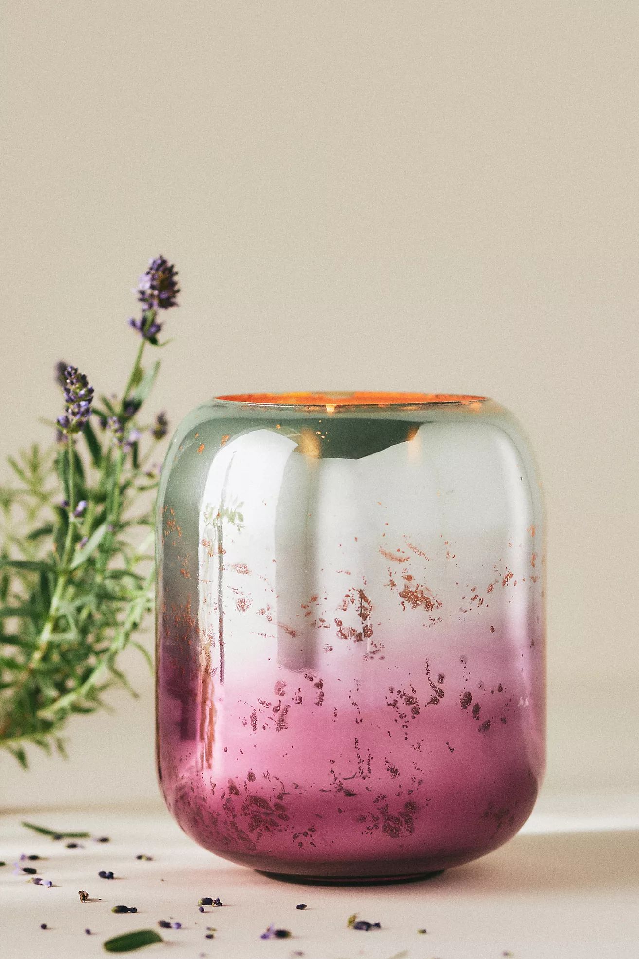 Metallic Ombre Fresh Lavender Balsam Glass Candle | Anthropologie (US)