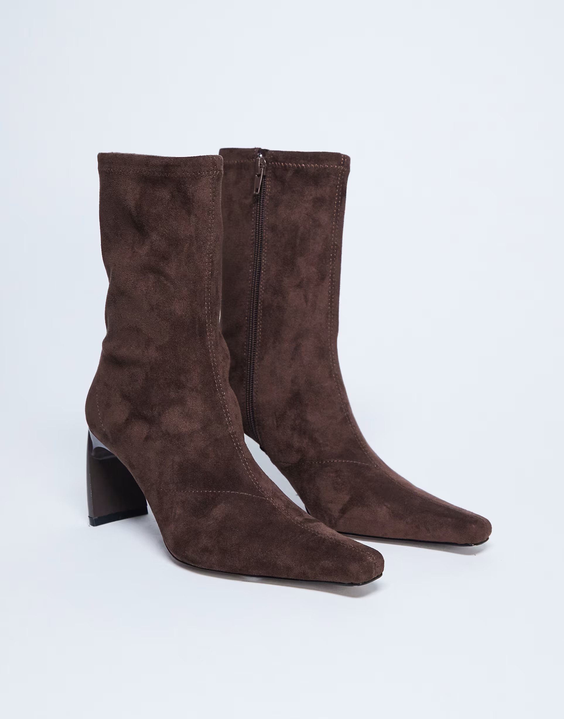 Topshop Pearl point toe faux suede ankle boot in chocolate | ASOS | ASOS (Global)