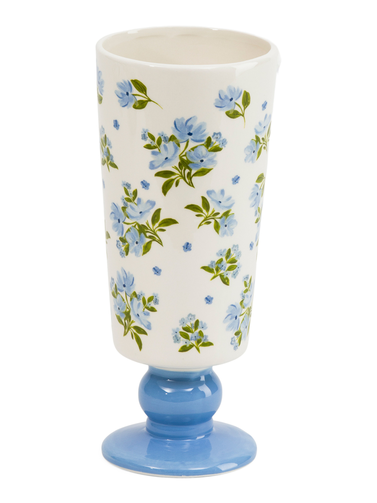 4.25x10 Ceramic Cornflower Pedestal Vase | TJ Maxx