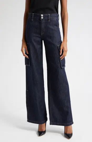 Alice + Olivia Kal High Waist Baggy Cargo Jeans | Nordstrom | Nordstrom