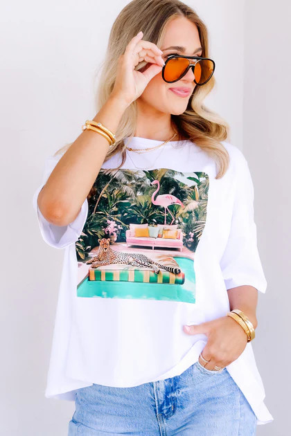 Paradise Flamingo Short Sleeve Top | The Willow Tree