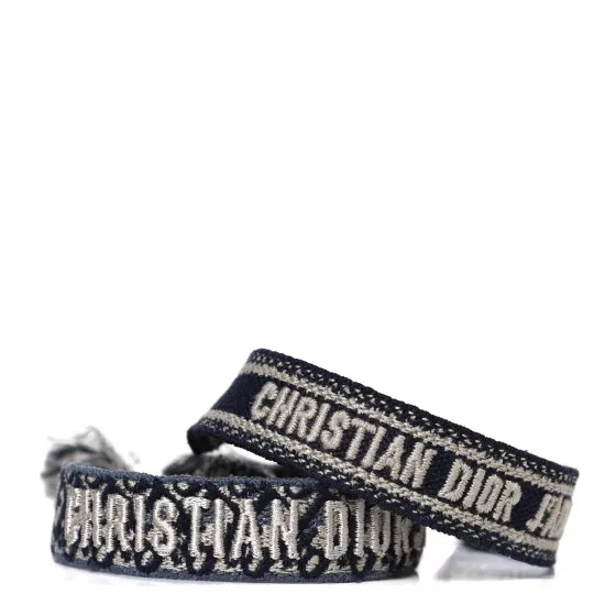 Christian Dior J'Adior Friendship Bracelet Set of 2 Navy Blue