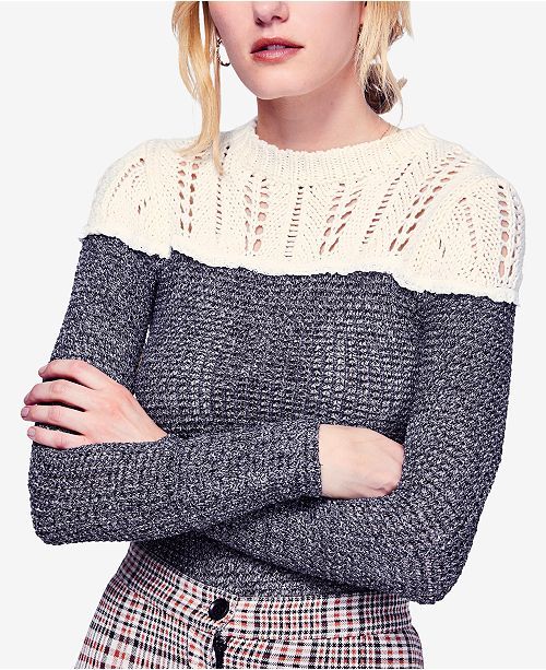 Snowflake Colorblocked Pointelle Sweater | Macys (US)