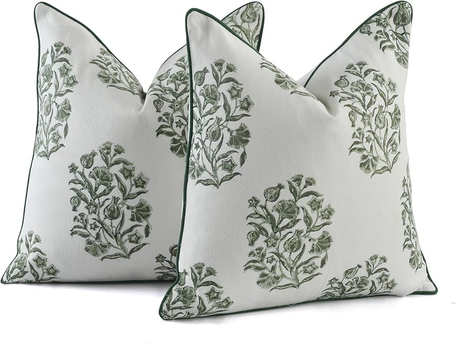 CPC Throw Pillow Covers for Couch, 18x18 Inch Decorative Couch Pillows for Living Room, 100% Cott... | Amazon (US)