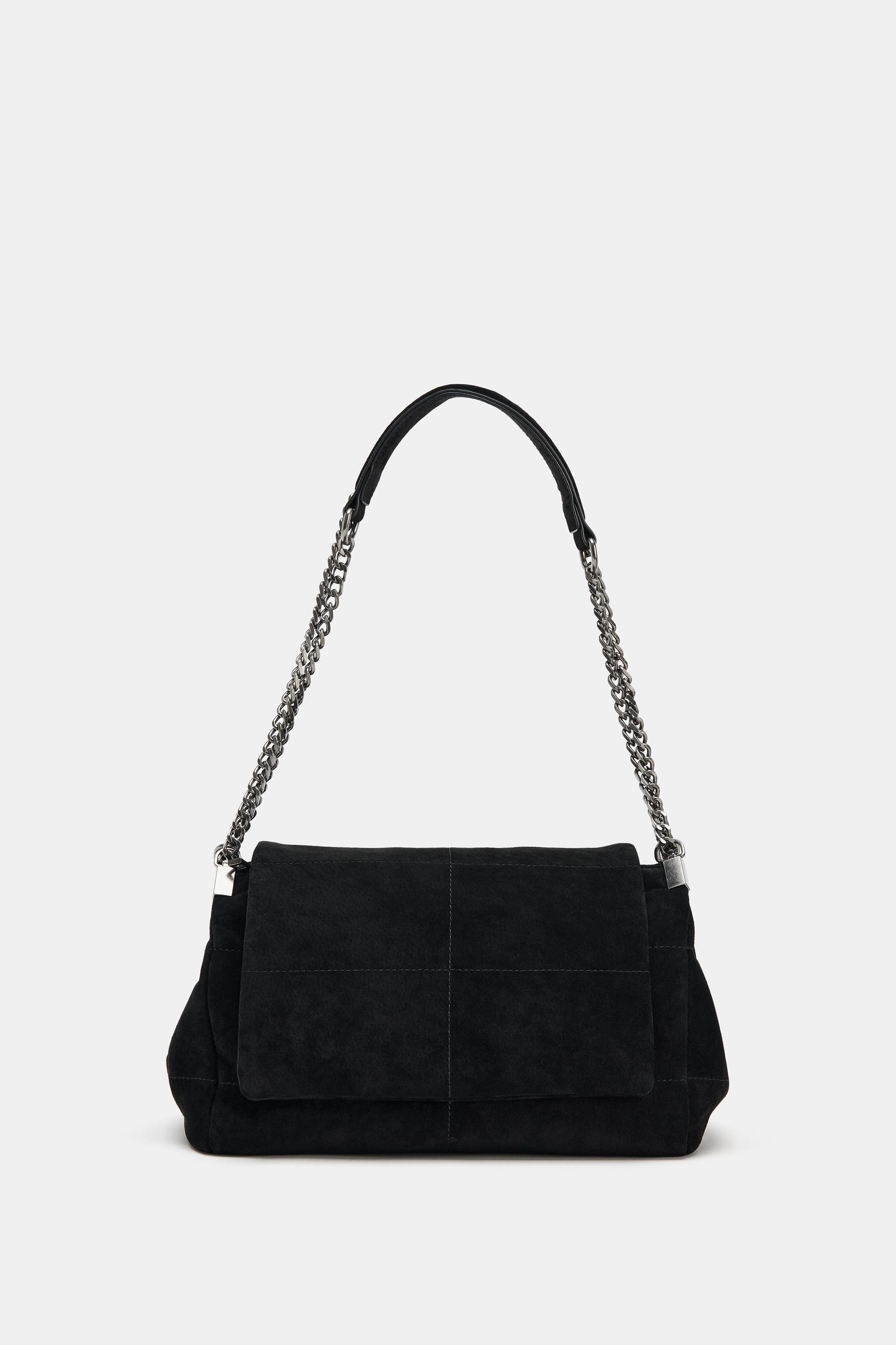 SPLIT SUEDE LEATHER SHOULDER BAG | Zara UK