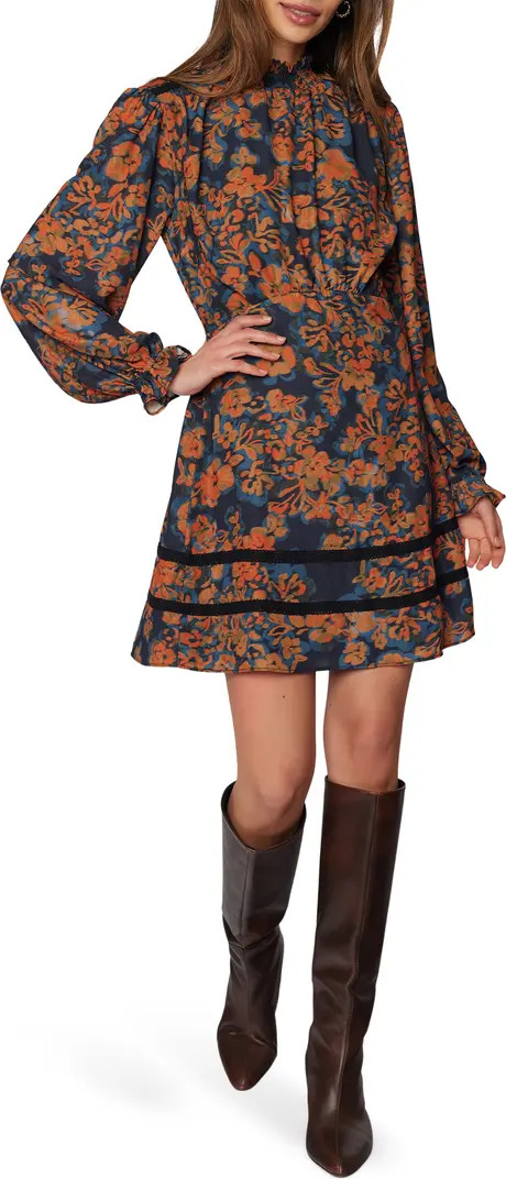 Embers Bloom Floral Print Long Sleeve Minidress | Nordstrom