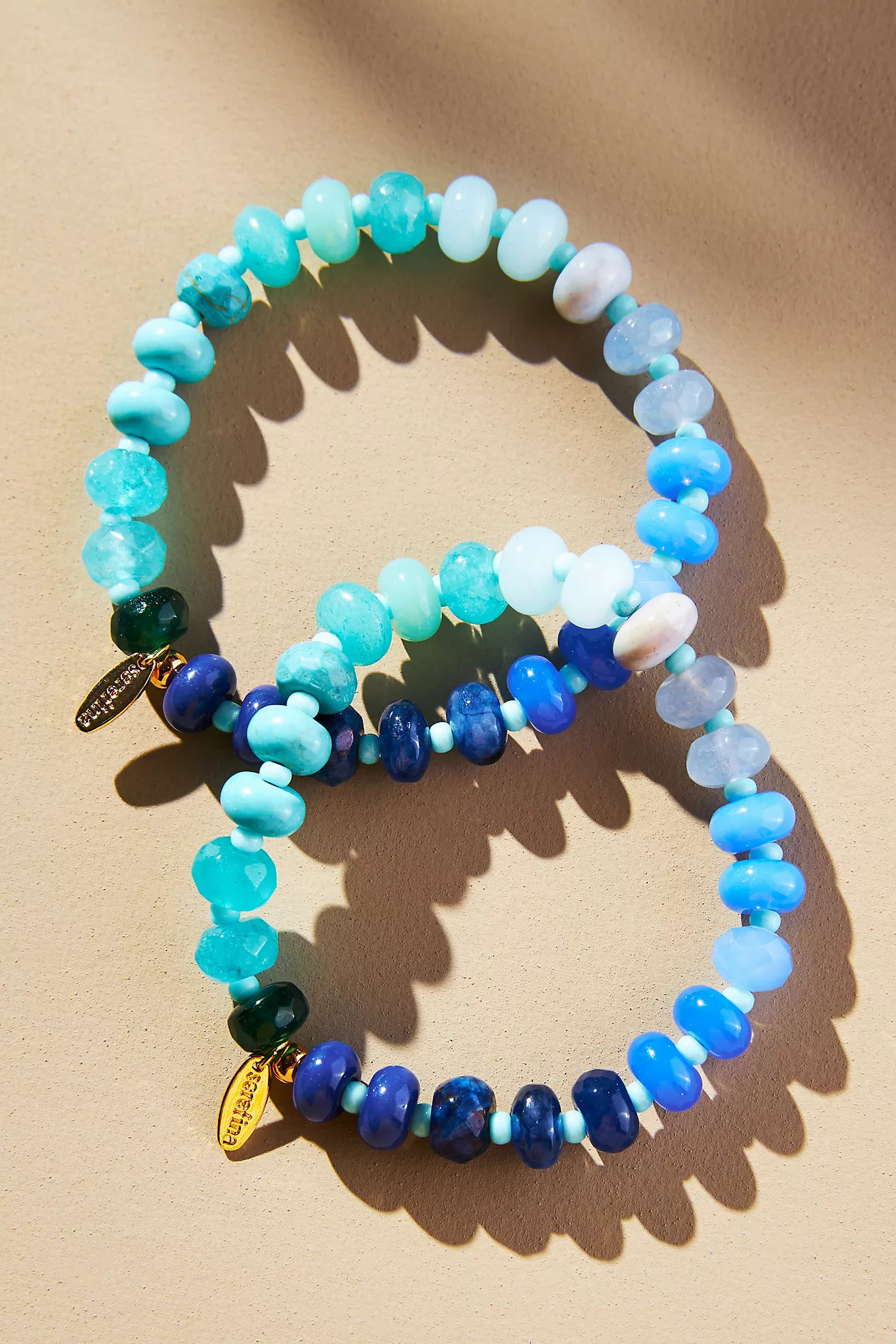 Multi-Color Semi-Precious Beaded Stretch Bracelet | Anthropologie (US)