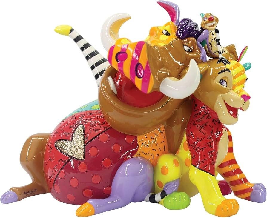 Enesco Disney by Britto Lion King Simba Timon and Pumba Figurine, 7.48 Inch, Multicolor | Amazon (US)