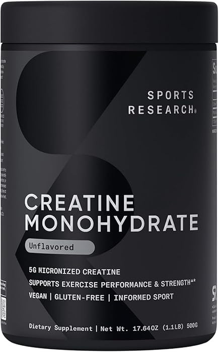 Sports Research Creatine Monohydrate - Gain Lean Muscle, Improve Performance and Strength and Sup... | Amazon (US)
